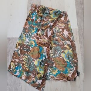 Tropical Leaf Print Elegant Soft Luxurious 100% Silk Scarf Vibrant